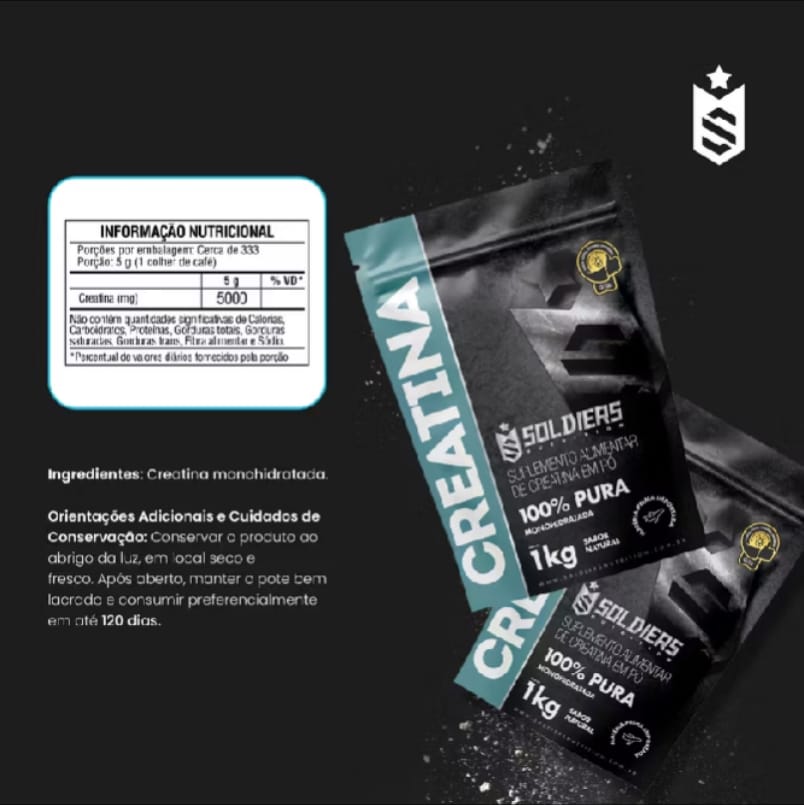 Creatina Monohidratada 100% Pura Soldiers Nutrition